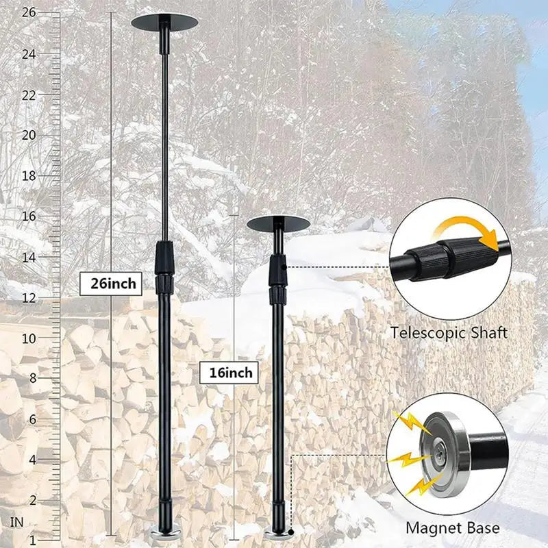Brennholz-Messwerkzeug, verstellbarer magnetischer Brennholz-Messstab mit Teleskopschaft, Brennholzmesser zur Befestigung an der Kettensägenschiene