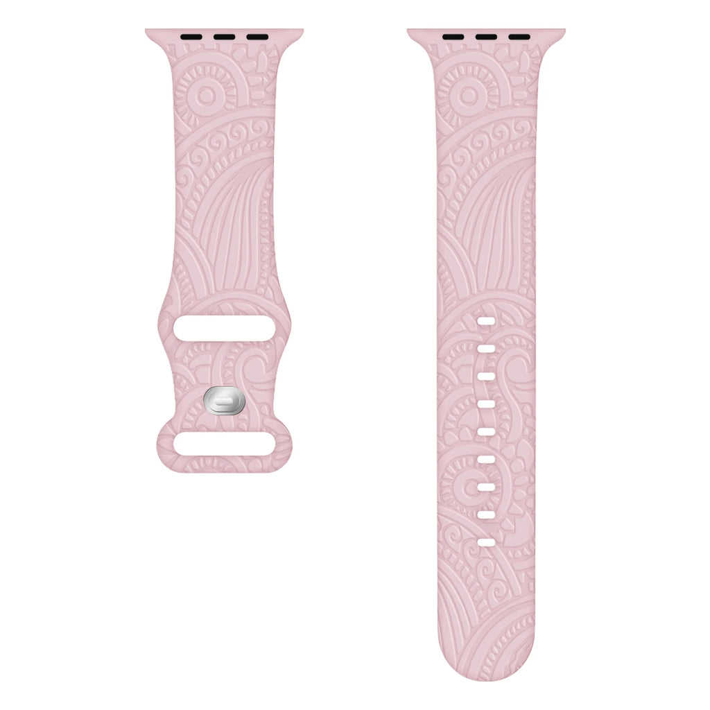 Engraved Strap For Apple Watch Band Ultra 49mm 8 7 45mm 44mm 42mm 41mm 40mm 38mm 40mm correa bracelet For iwatch series 8 se3654