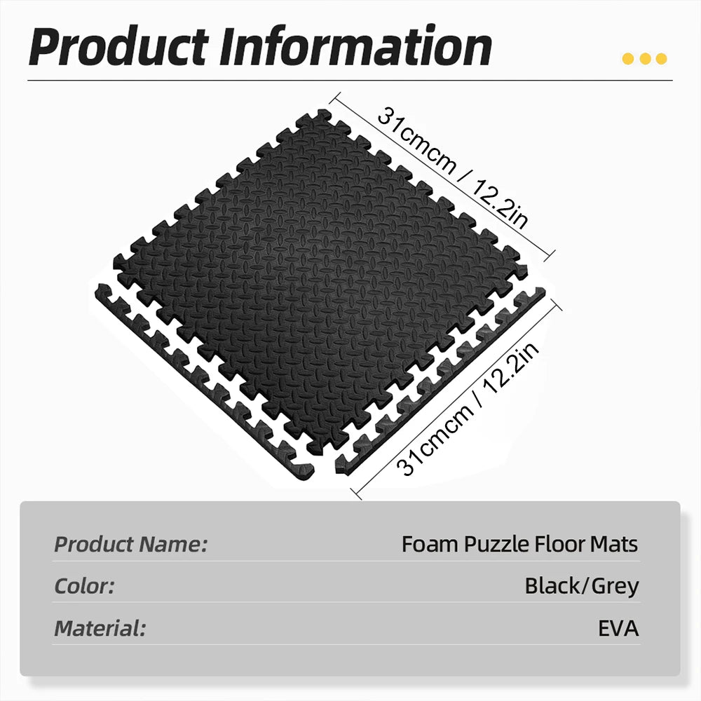 EVA Interlocking Gym Floor Mats, 31 × 31 cm