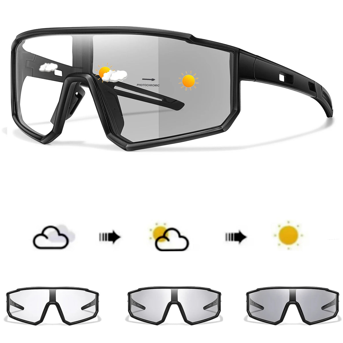 New Style Brand Photochromic Eyewear for Men and Women, MTB and Cycling Glasses, Running and Fishing Glasses, Comfortable Windproof Goggles