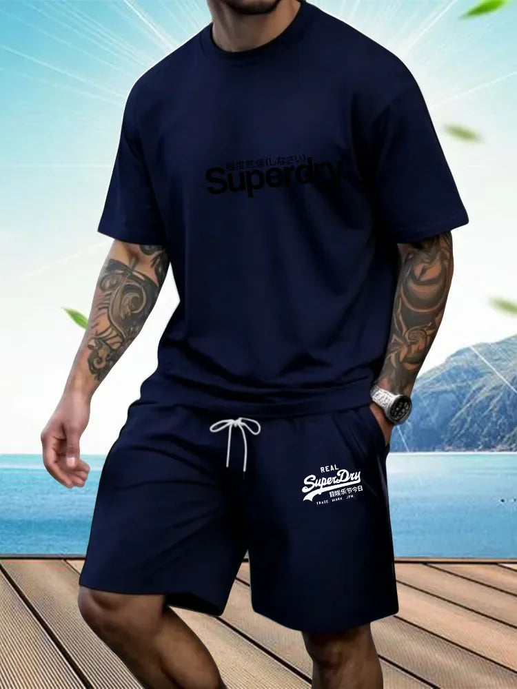 2026 neue Herren-Sportbekleidung Kurzarm-T-Shirt und Sportshorts Sommer Casual Jogginghose Set Herren zweiteilige T-Shirt-Sets