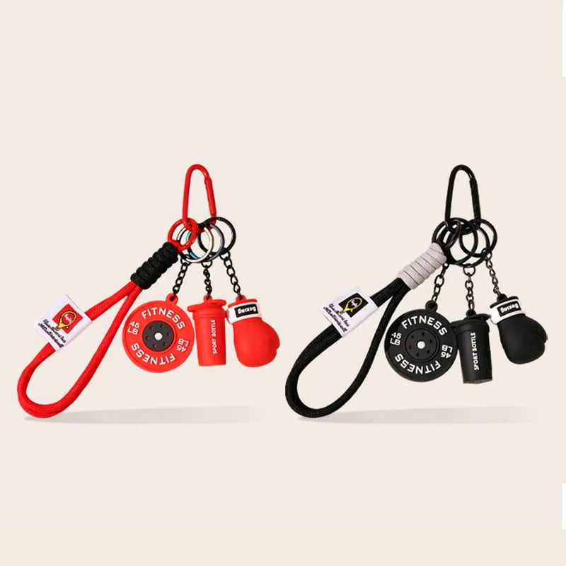 Neues Schlüsselanhänger-Set mit Boxhandschuhen, weichem PVC, Wasserbecher, Geschenk für Sportfans, niedlicher Rucksackanhänger, Souvenirgeschenk
