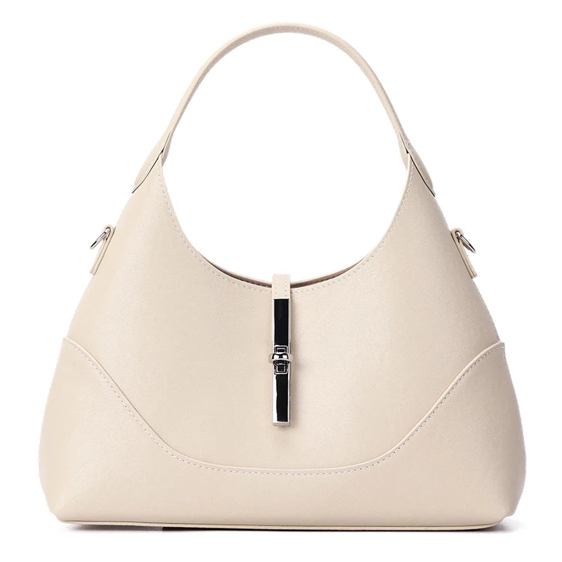 Women's Handbag Genuine Leather Shoulder Crossbody Bags Ladies Fashion Luxury Solid Versatile High Quality Cowhide Handbags