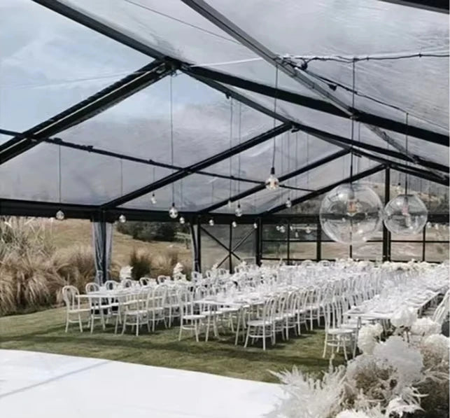 Aluminum Large Glass Luxury Event Marquee Wedding Tent Truss for Events Outdoor 100 People Glass Tent