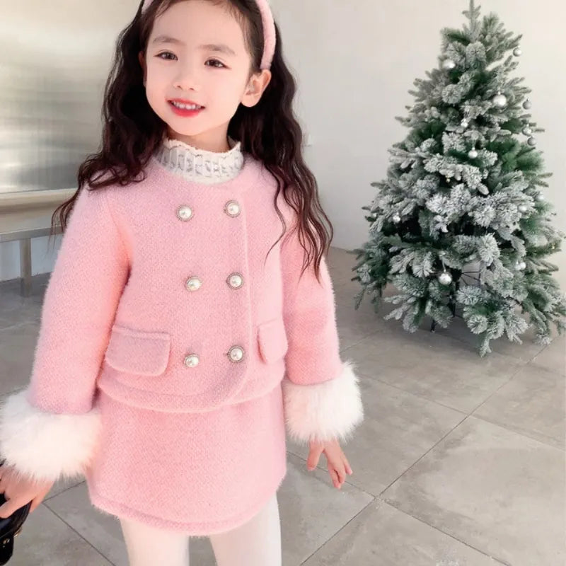 Girls’ Two-Piece Jacket and Skirt Set