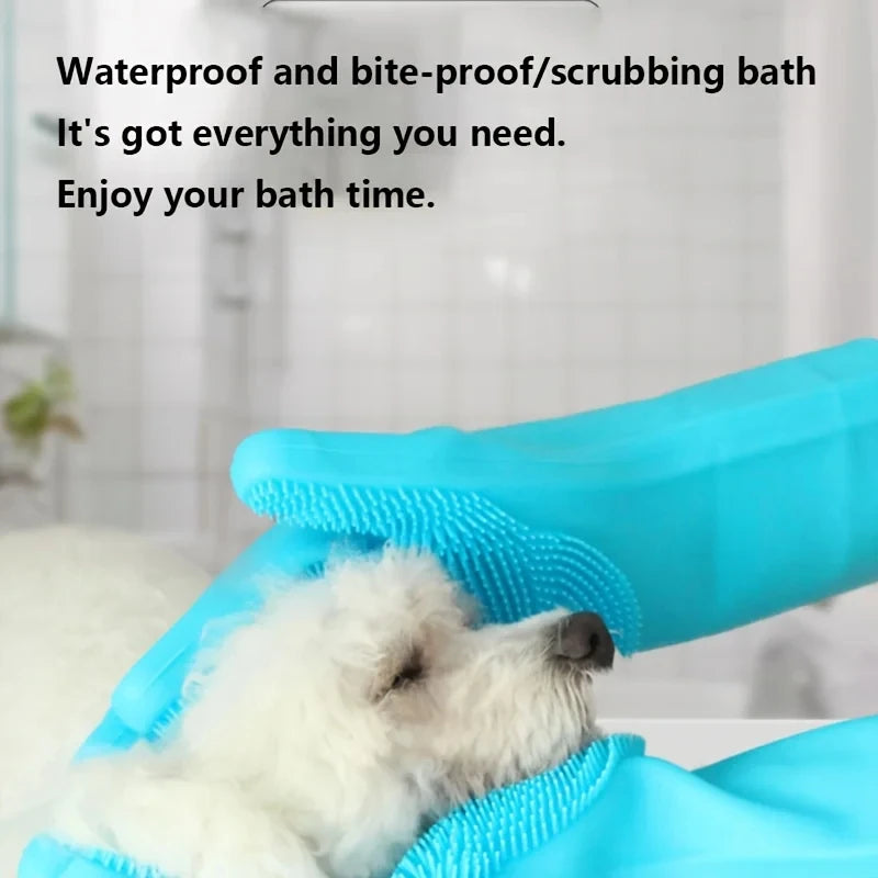 Guantes de limpieza y aseo para mascotas, guante de champú para bañar perros y gatos, esponja limpiadora mágica de silicona para lavar platos, guante quitapelos