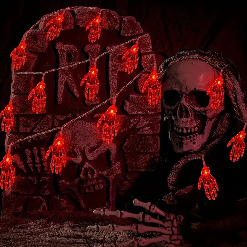 1 unidad de luces LED de manos fantasma, a pilas, multicolor, para decorar interiores y exteriores, patios y fiestas de Halloween