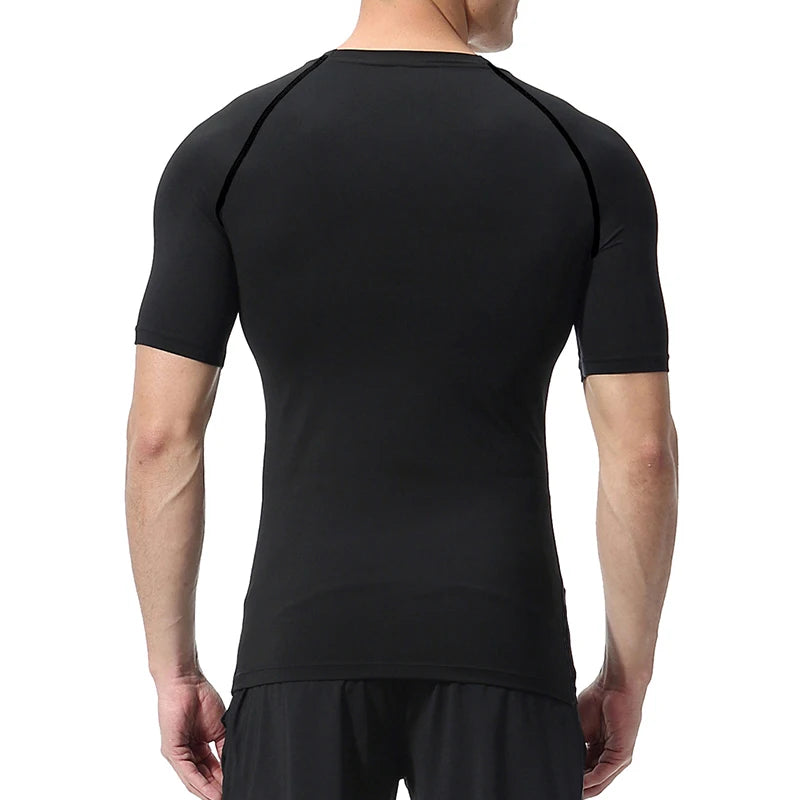 Graphic Short Sleeve Compression Shirts for Men Gym Workout Running Tshirts Summer Sporty Quick Dry Tees Baselayers Undershirts