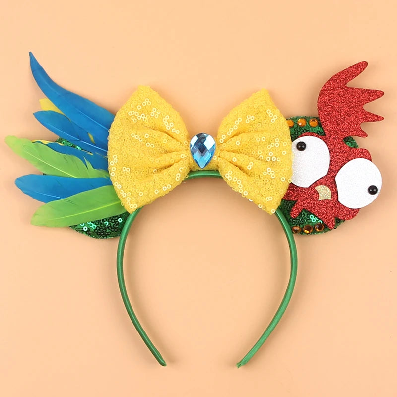 2026 New Style Sequin Ear Headband Sequin Bows Girl Adult Kids Halloween Party Cosplay Hair Accessories Princess Hairband