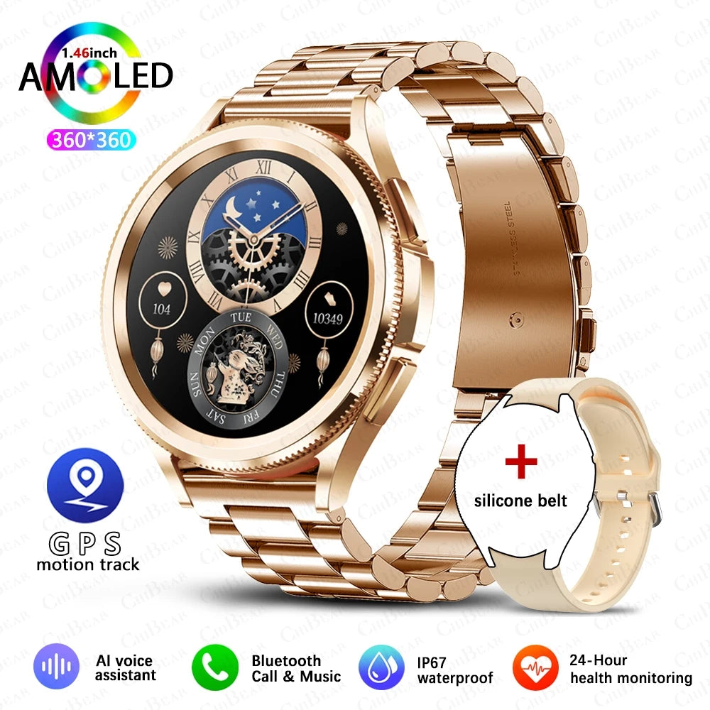 2026New Watch 6 Classic SmartWatch Women Fashion Bluetooth Call Voice Assistant Health Monitoring Android iOS Smart Watch Men