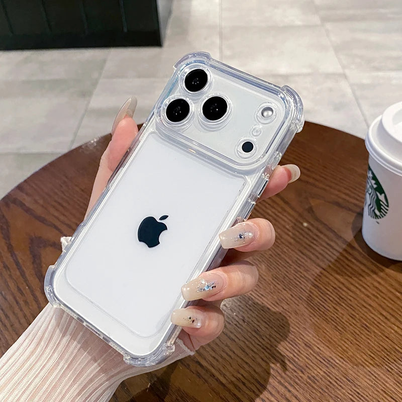 Shockproof Bumper Protector, HD Clear Acrylic Phone Case for iPhone 18/17/16/15/14/13/12/11 Pro Max, Transparent Back Cover Case