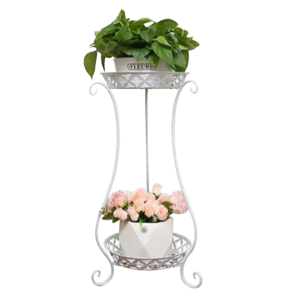 【Lifeideas】Support pour plantes vintage en métal à 2 niveaux, haut