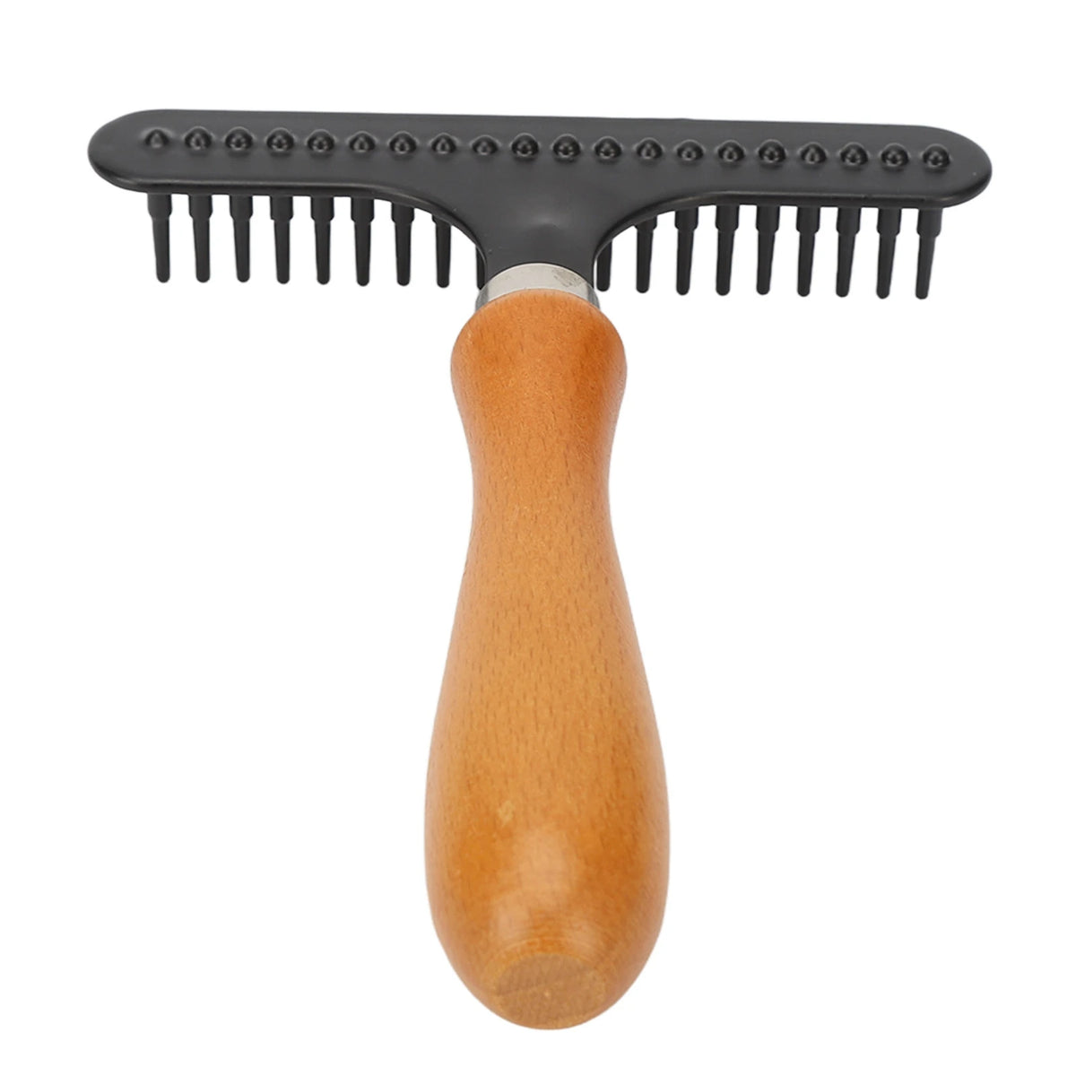 Cepillo de aseo para mascotas Cepillo de mano para mascotas Rastrillo de aseo para gatos Mango de madera Cepillo para eliminar pelo suelto y desenredar para gatos y perros