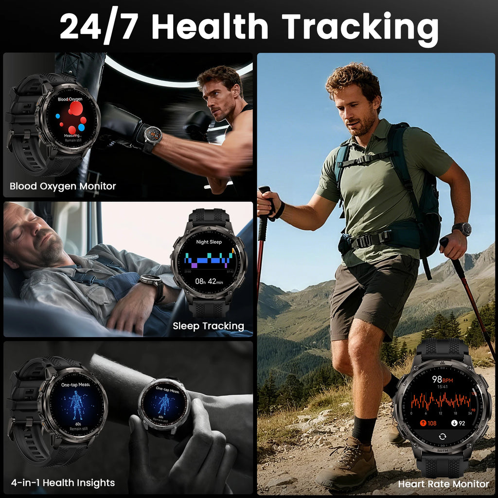 KOSPET TANK T4C smartwatch AMOLED 1,5″ con GPS e torcia