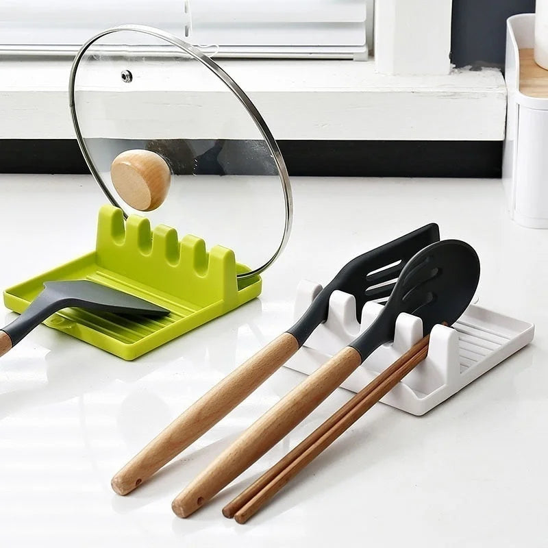 Kitchen Utensil Holder, Fork and Spatula Rack, Shelf Organizer, Plastic Chopstick Holder, Non-Slip Spoon Rest