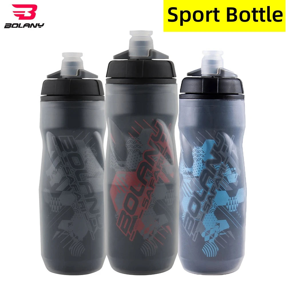 Botella de agua para bicicleta Bolany 600ml ligera para montaña de PP5 de doble capa con protección térmica y para hielo, equipo de copa para deportes al aire libre