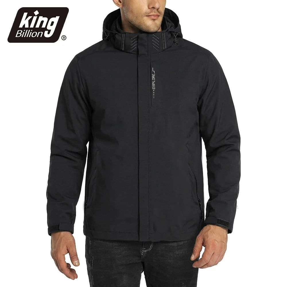 Autumn New Men's Outdoor Jacket Hooded Zipper Fashion Slim Fit Windbproof Coat Camping Hiking Waterproof Casual Outerwear