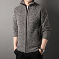 Men's Stand-up Collar Knitted Sweater Cardigan Autumn Winter New Thick Blouse Slim Fit Solid Color Sweatercoat Male Jacket