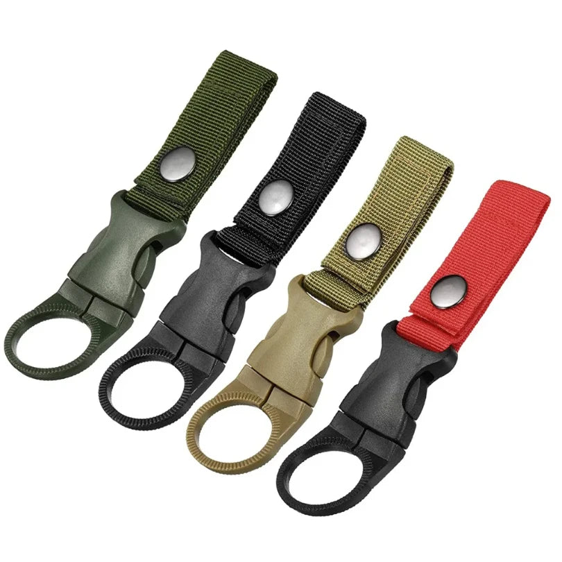 Outdoor-Karabiner Wander-Wasserflaschenhalter Schnalle Radsport-Werkzeugbefestigung Gurtband Rucksack-Aufhänger Haken Camping-Clip Aufhängeschließe