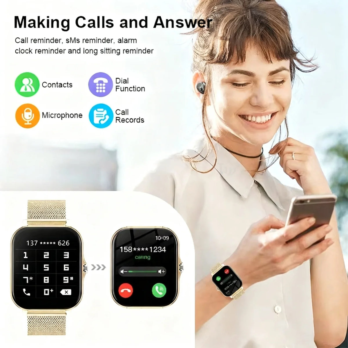 LAXASFIT Y13 smartwatch con chiamate Bluetooth