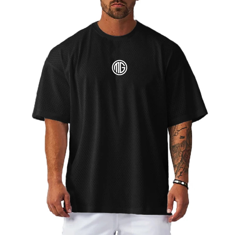 T-shirt uomo girocollo con spalle scese