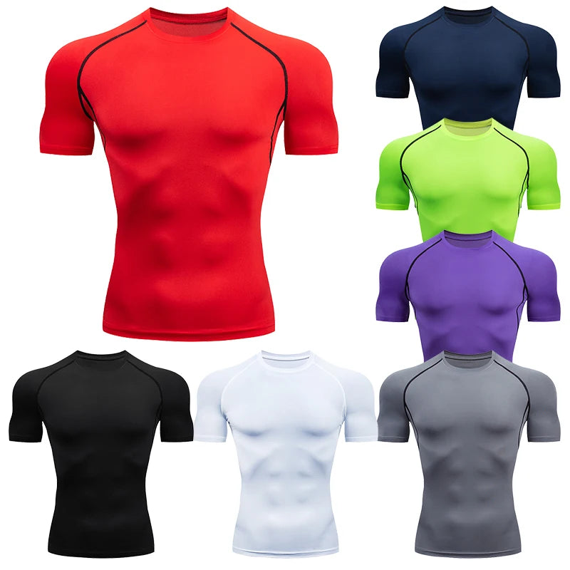Maglia sportiva aderente uomo a maniche lunghe