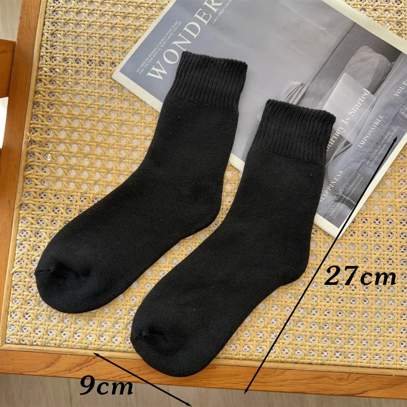 Calcetines térmicos de invierno para hombre, largos, gruesos y forrados de polar, con tacto de cachemira, que retienen el calor y mantienen los pies abrigados en climas fríos, ideales para esquiar al aire libre.