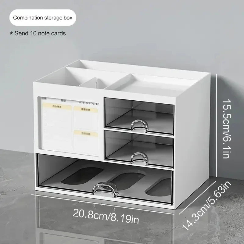 Plastic Desktop Organizer with Drawer Options
