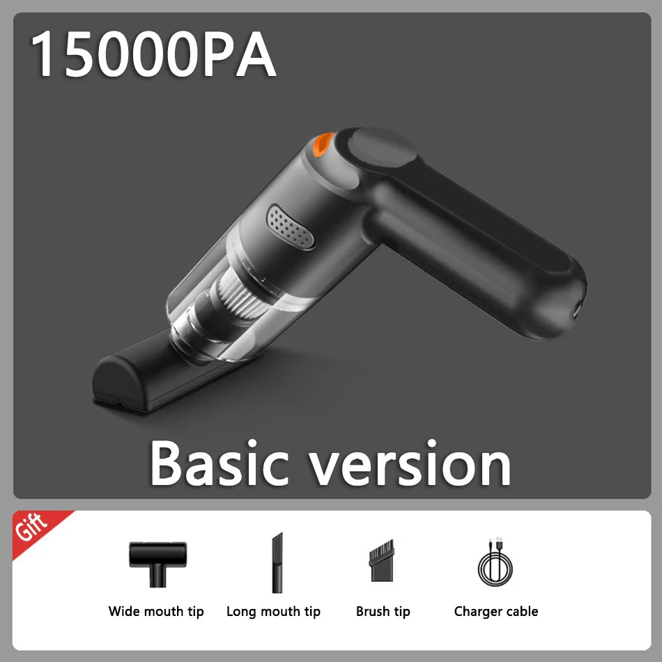 Wireless Mini Vacuum Cleaner 15000PA High Power 120W Cordless Handheld Dust Blower for Car, Home, and Pet Hair