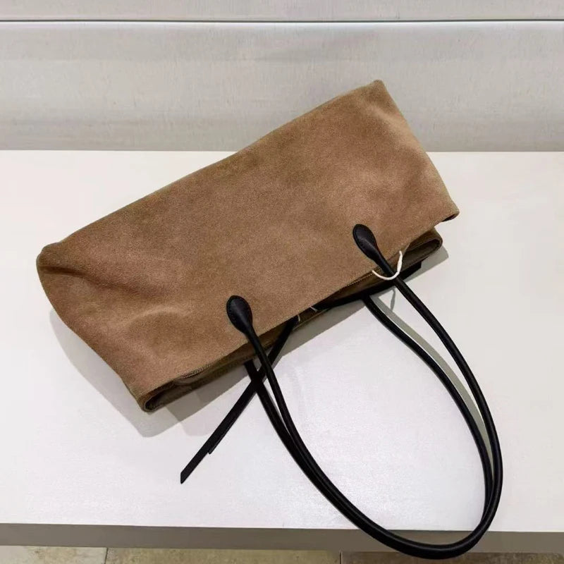 Customize Initials Tote Bags For Women Luxury Designer Handbag Purses 2026 New In Suede Cowhide Large Capacity Underarm Shoulder