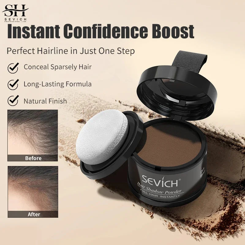 SEVICH Hairline Shadow Powder with Brush, Water- and Sweat-Resistant Hair Loss Concealer, Bald Spot Cover-Up Powder for Women and Men