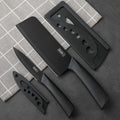Set de couteaux de cuisine, comprenant un hachoir, un couteau de chef et un couteau d'office, avec bloc à couteaux, adapté pour couper la viande et les légumes