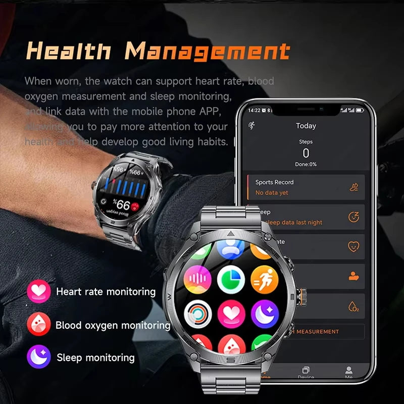 Smartwatch con schermo IPS da 1,7″, bussola e torcia LED