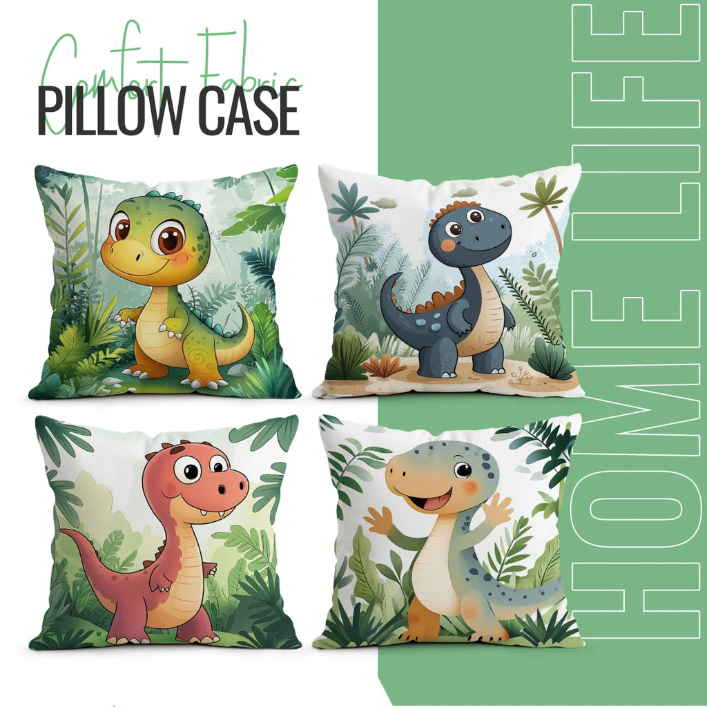 Cute Dinosaur Cushion Pillowcase Printed Polyester 40/45/50cm Throw Pillowcover Decorative Sofa Cushion Pillowslip Home Decor
