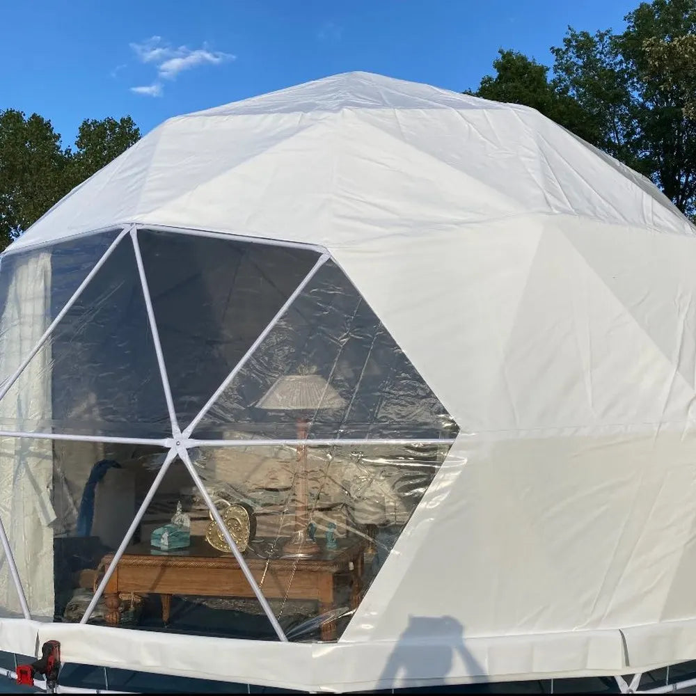 Commercial Luxury Glamping Geodesic Dome Tent Resort Weatherproof PVC 4 Season Customizable Resort Hotel Campsite Lodge Shelter