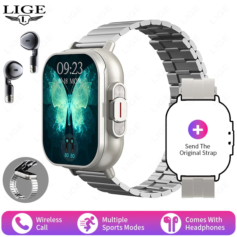 Two-in-One Smartwatch and Bluetooth Earphones Set