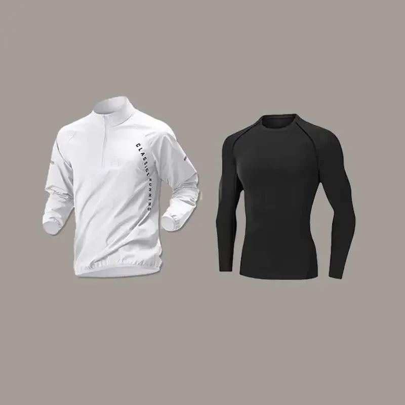 Completo sportivo con zip e maniche lunghe