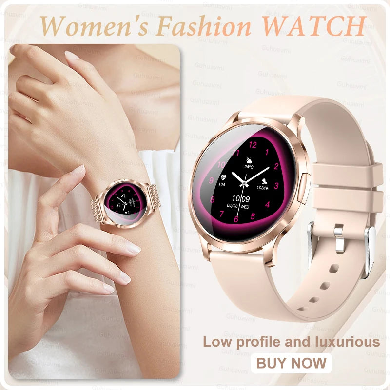 2026 New NFC Women Smart Watch 1.32 "Full HD Touch Screen Blood Pressure IP69K Waterproof 7.3mm Ultra Thin Ladies' Smart Watch