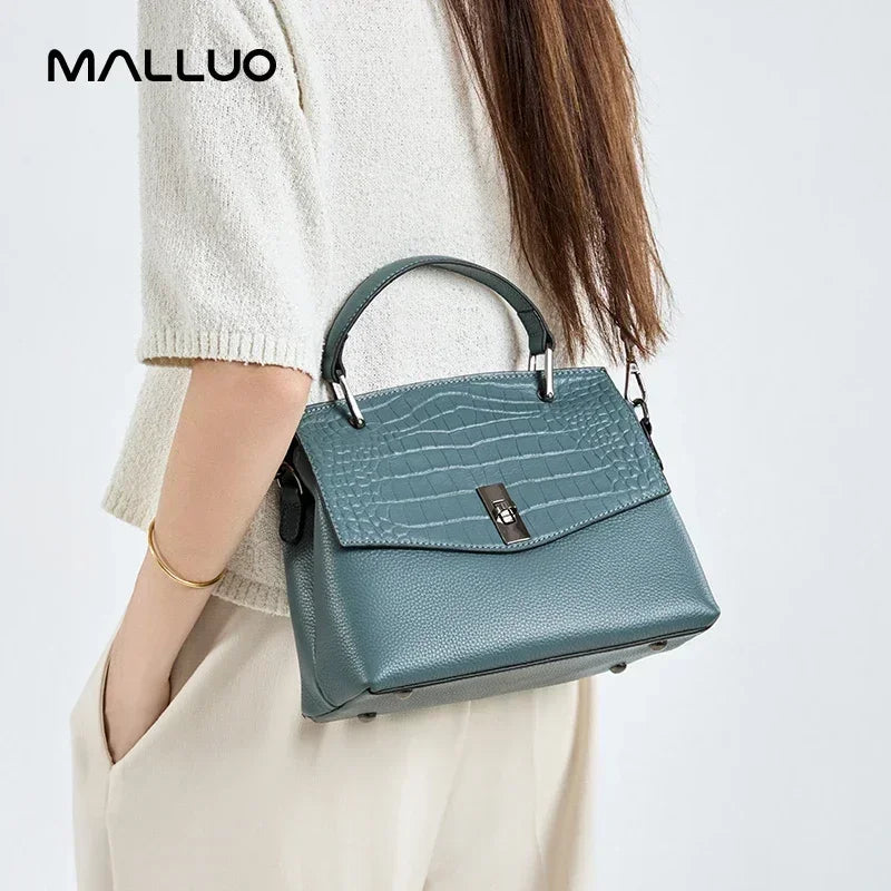 Women Natural Cow Genuine Leather Handbag Ladies Cowhide Vintage Luxury Tote Bag Female Crossbody Fashion Shoulder Satchel Bags