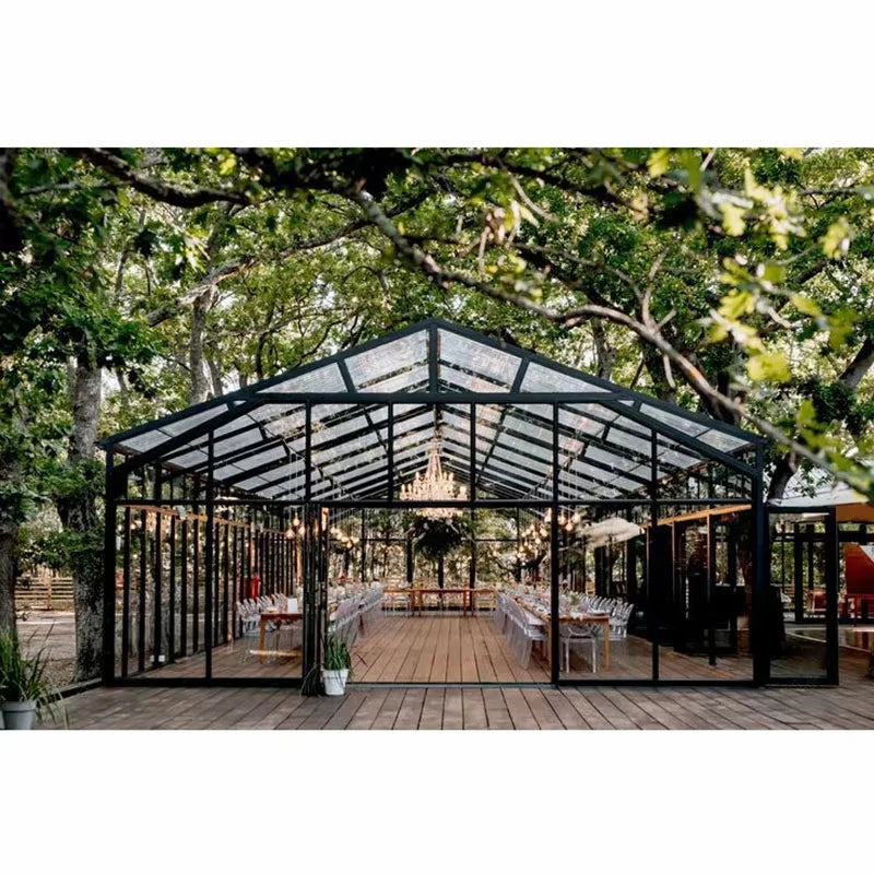 Aluminum Large Glass Luxury Event Marquee Wedding Tent Truss for Events Outdoor 100 People Glass Tent