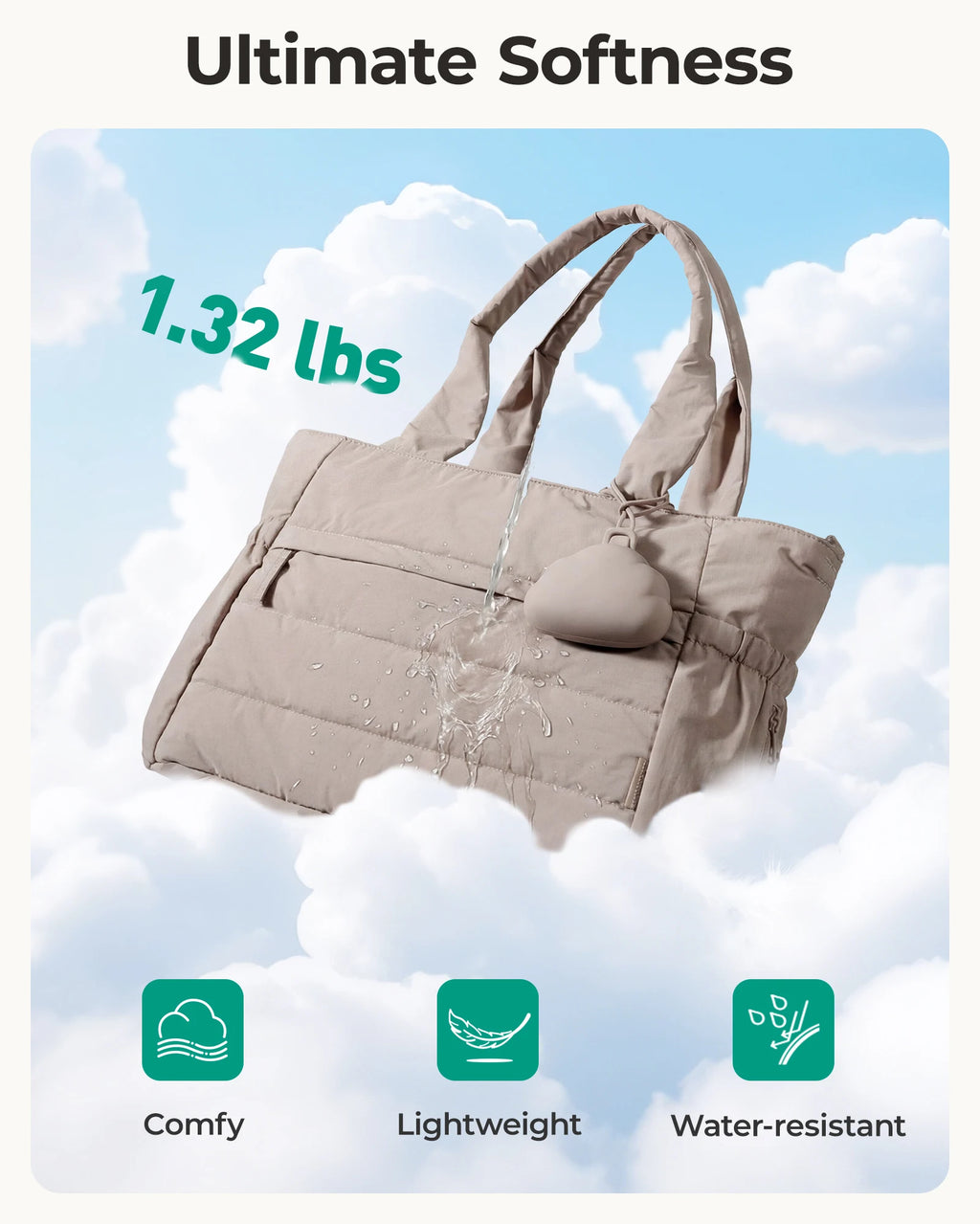 BAGSMART Diaper Bag Tote Large Mommy Bag Pacifier Case Water Resistant Nappy Bag with Changing Pad Stroller Clips for Travel