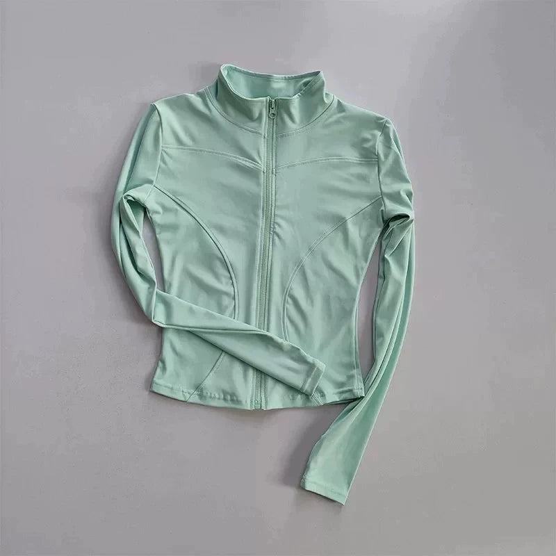 Giacca sportiva donna aderente con zip