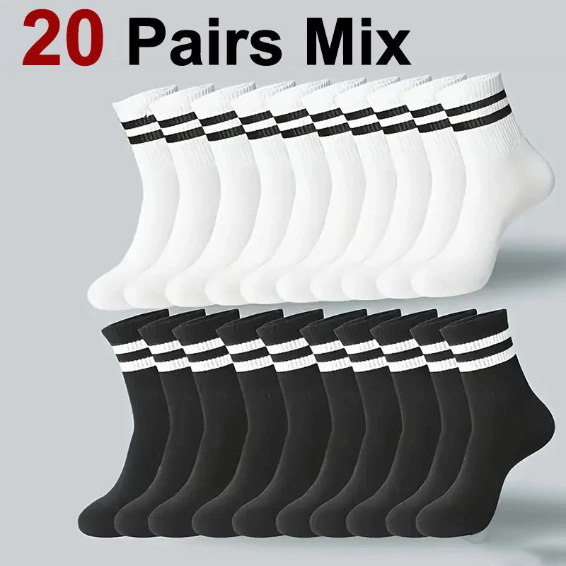 5/10/20 Paar neutrale Socken in Unifarben mit Rundhalsausschnitt, für Frühling und Sommer, schweißabsorbierend, atmungsaktiv und bequem, Sportsocken für alle Jahreszeiten