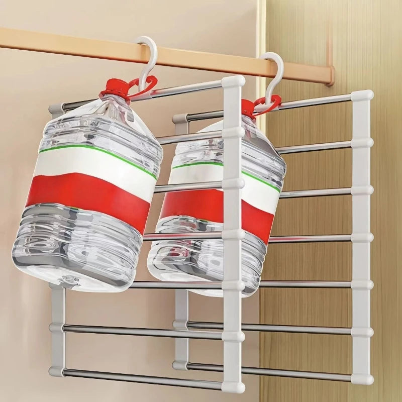 Cintre pliable pour pantalons à plusieurs niveaux avec pinces antidérapantes, organisateur de placard gain de place pour le rangement de pantalons, système suspendu pliable