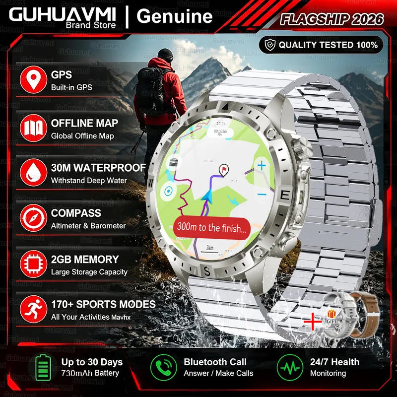 GPS Outdoor AMOLED Smartwatch with Offline Map Feature