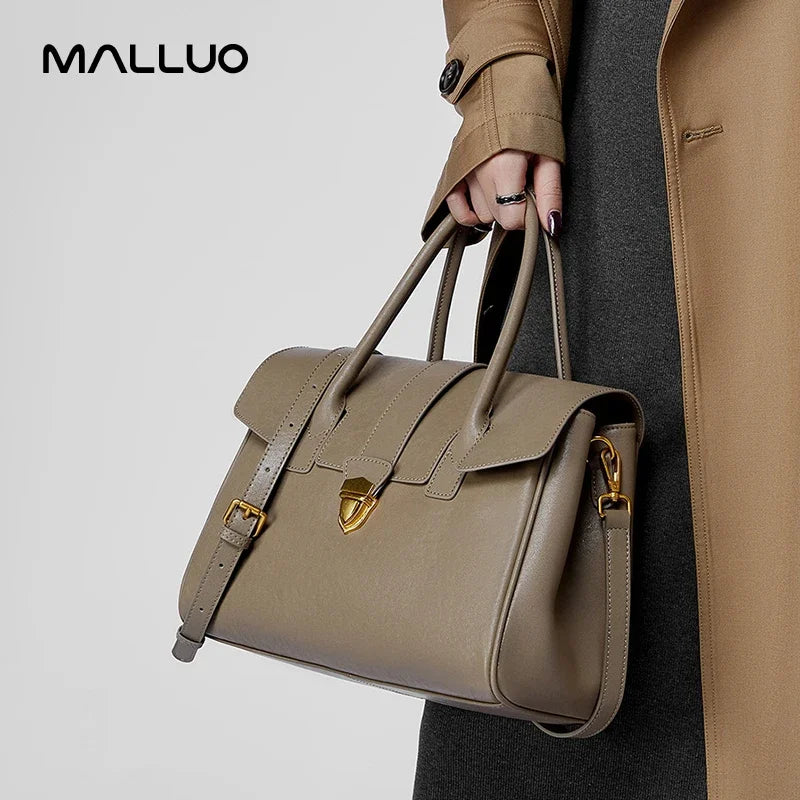 Women's Cow Real Leather Retro Shoulder Bags Ladies Natural Cowhide Bag Female Casual Design Luxury Commuting Handbag for Lady