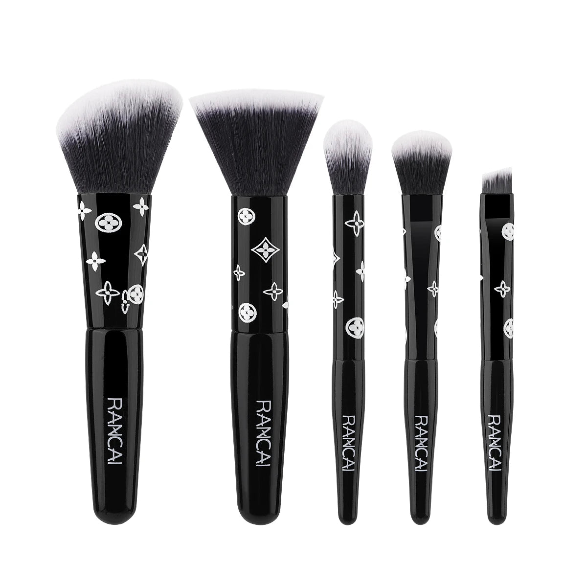 5-teiliges niedliches, kompaktes Make-up-Pinselset mit Etui, hochwertige Pinsel für makellose Foundation, Rouge und Lidschatten-Applikation, Kosmetikwerkzeuge