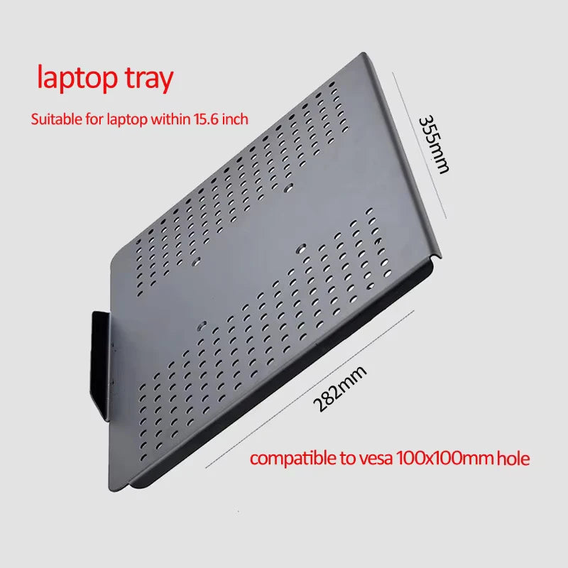 DL-LP7 Laptop-Halterung aus Stahl für Notebooks bis 15,6 Zoll, Universal-Laptop-Ablage mit VESA-100×100-Halterung, schwarz