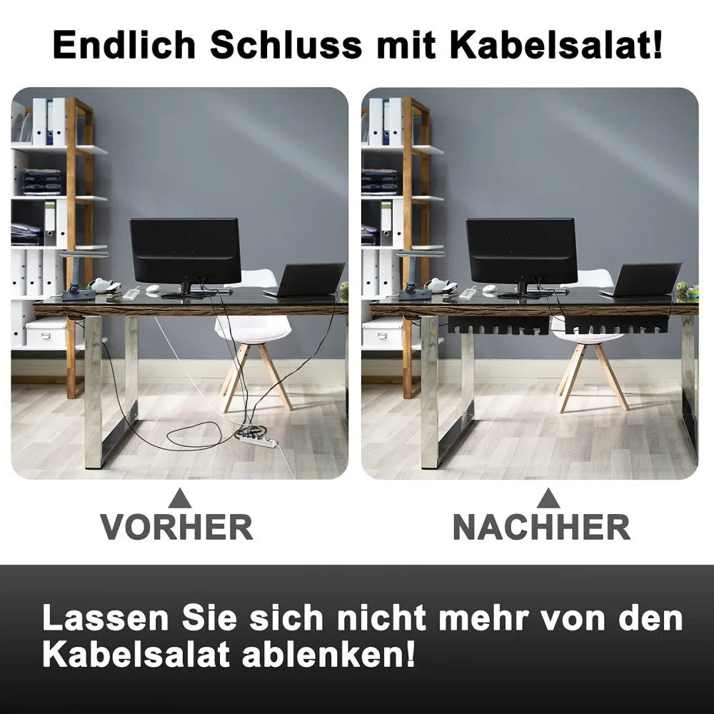 Under-Desk Metal Cable Management Tray, 2-Piece Set