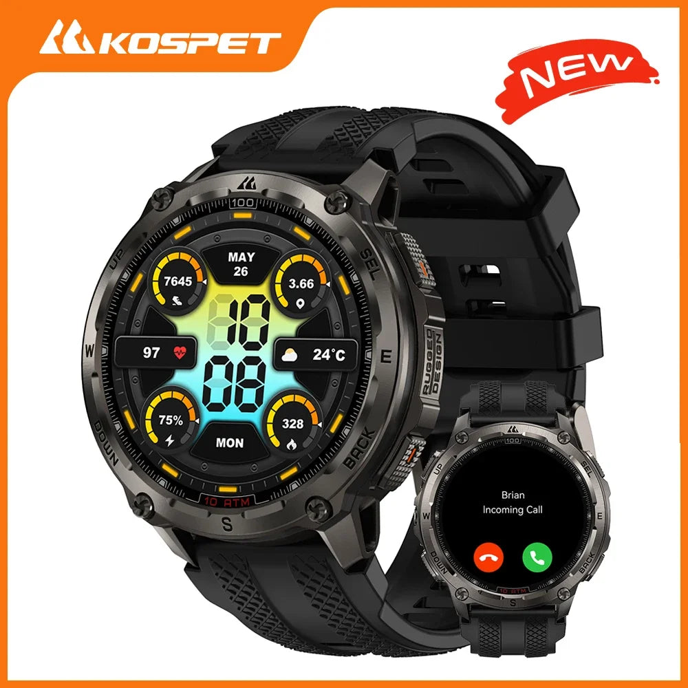 KOSPET Tank T4 Smart Watch for Men GPS Offline Maps 32G ROM 10ATM Waterproof Heart Rate Diving Skiing Hiking for Android IOS
